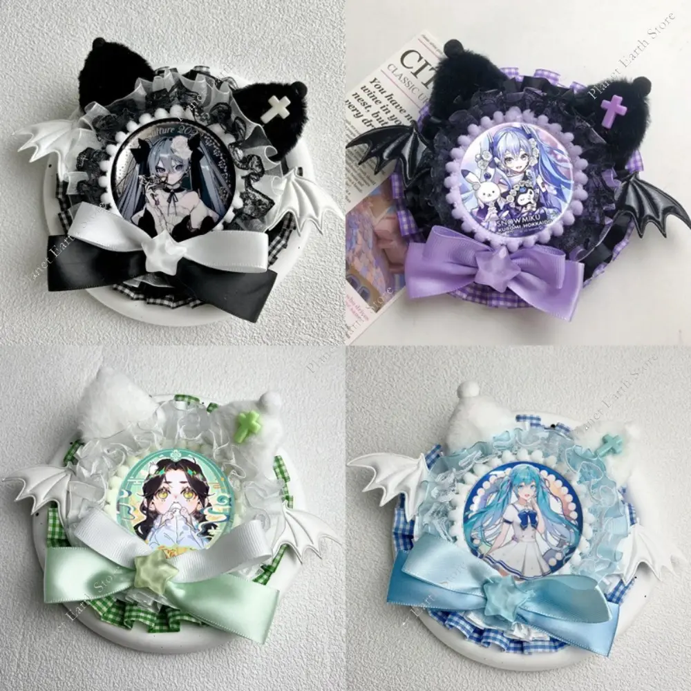 Kawaii Cartoon Badge Pin Holder for Displaying Badge Kitten Ear Anime Badge Cover Displaying Pin Holder Ornament New