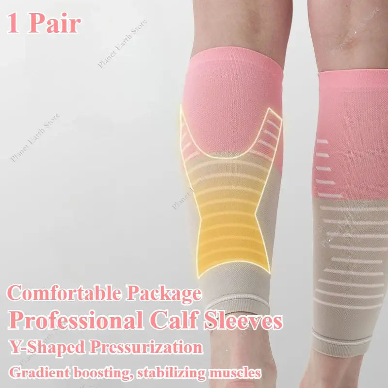 1 Pair Football Socks Calf Shin Guard  Adult Breathable Soft Compression Knee Pads Pressure Leg Sleeves Calf Shin Guard