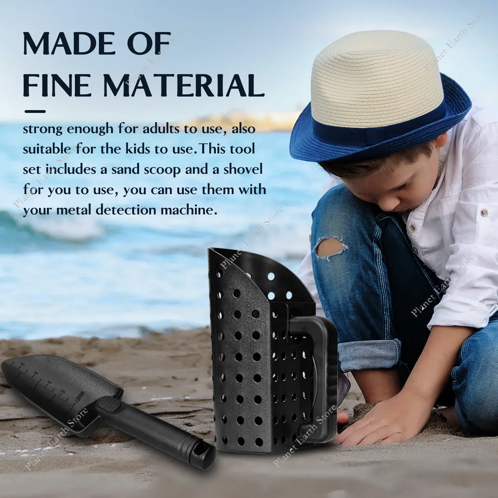 2025 Sand Scoop for Metal Detecting Fast Beach Scoop Sand Sifter for Beach Shelling Sand Sifter Digging Loosening Planting