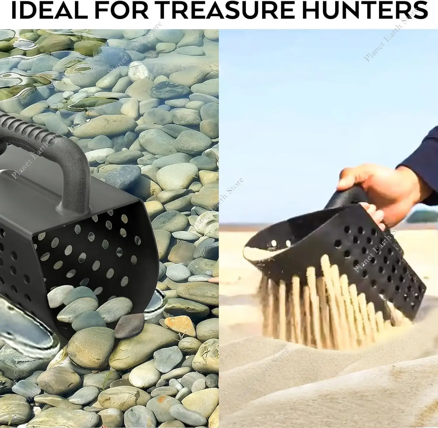2025 Sand Scoop for Metal Detecting Fast Beach Scoop Sand Sifter for Beach Shelling Sand Sifter Digging Loosening Planting