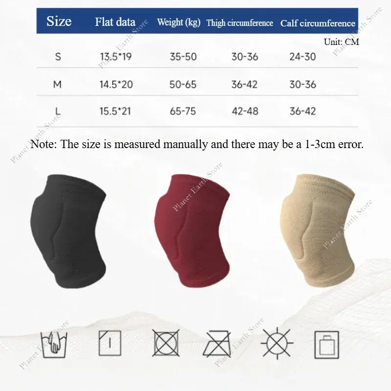 1 Pair Sports Compression Knee Pads Elastic Knee Protector Thickened Sponge Knee Brace Basketball Hiking Leg Guards Protective