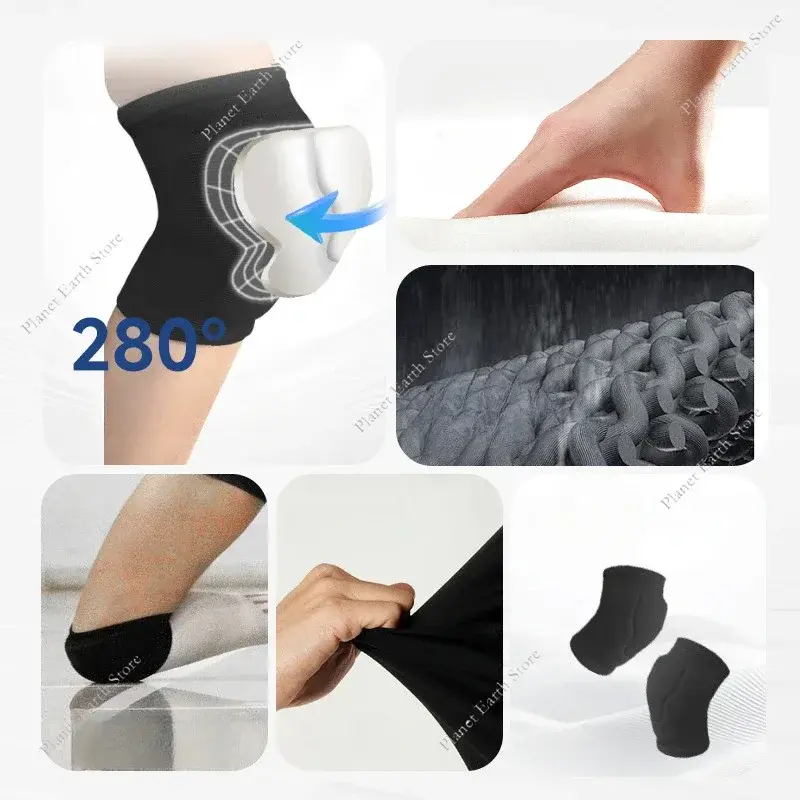 1 Pair Sports Compression Knee Pads Elastic Knee Protector Thickened Sponge Knee Brace Basketball Hiking Leg Guards Protective