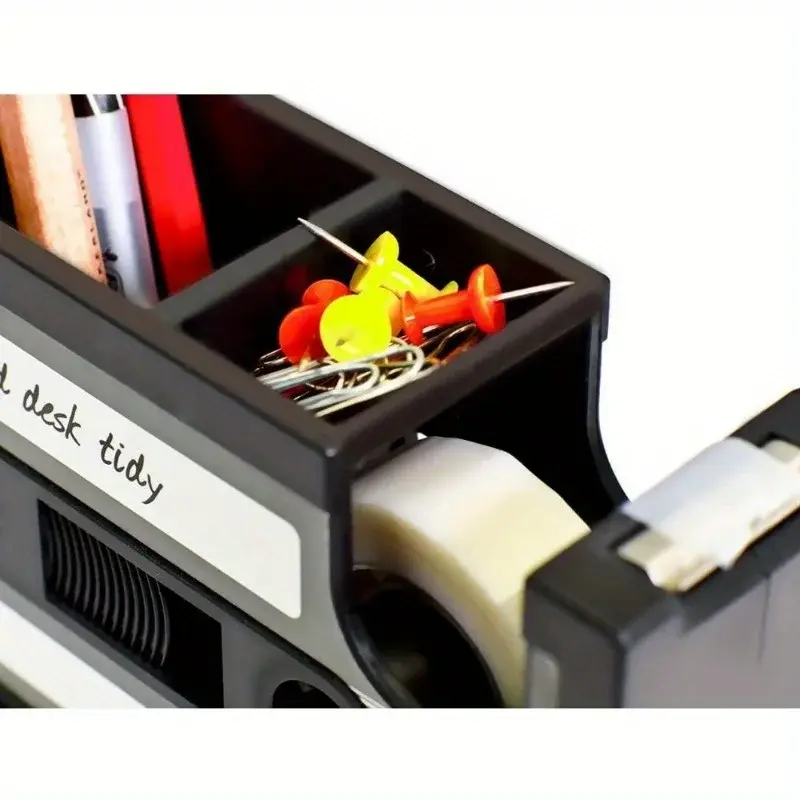 Creative Office Desk Stationery Organizer Pen Holder Retro Cassette Tape Dispenser Tape Holder Cutter Creative Office Stationery