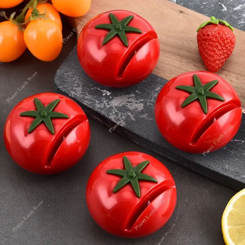 Mini Cute Creative Tomato Shaped Sharpener Tools Knife Sharpener Knife Sharpener Kitchen Gadgets Knife Sharpener 6*4.5CM