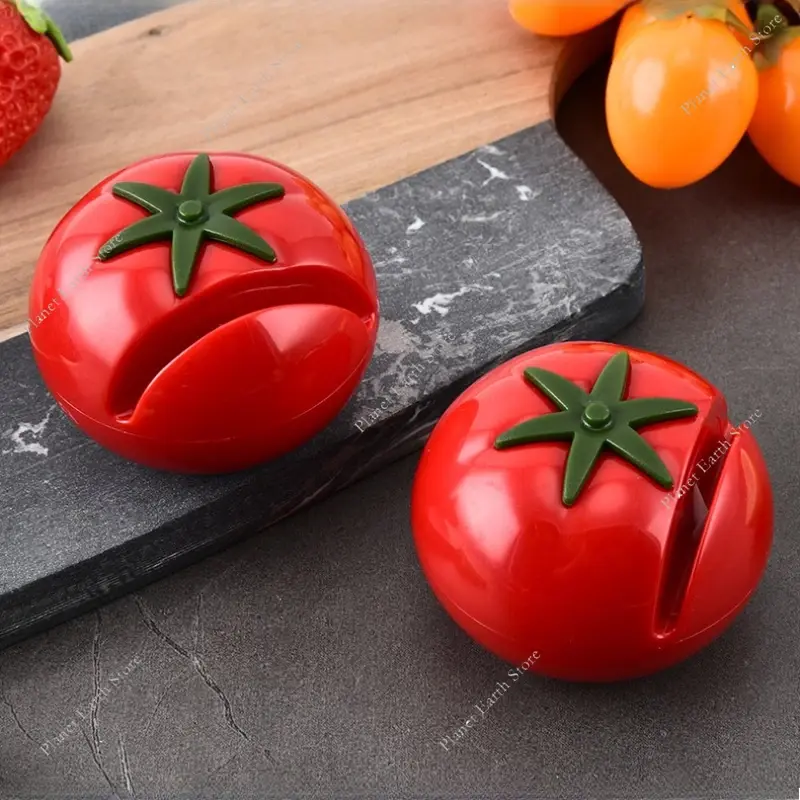 Mini Cute Creative Tomato Shaped Sharpener Tools Knife Sharpener Knife Sharpener Kitchen Gadgets Knife Sharpener 6*4.5CM