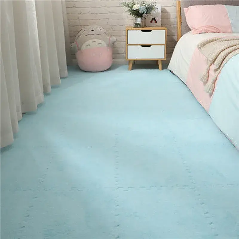 10Pcs Soft Plush Carpet Activities Mat 30*30*1CM EVA Foam Children's Carpet Pad Living Room Keep Warm Playmat for All Seasons