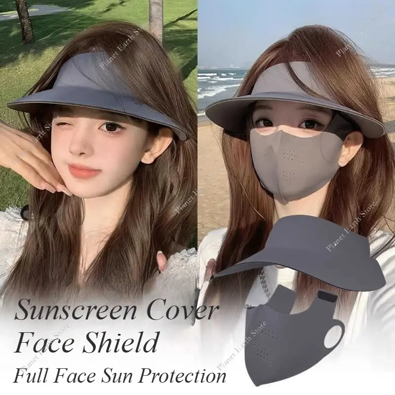 2-3Pcs/Set Women Summer UV Protection Sunscreen Dustproof Veil Cycling Sun Hats Wide Brim Empty Top Hat Breathable Cover Face