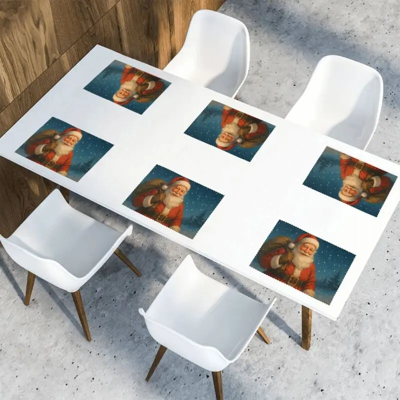 12x18in Custom Placemat 6Pcs Personalized Table Mat Anti-oil & Heat Insulation Dining Pad for Restaurant Wedding Party Decor