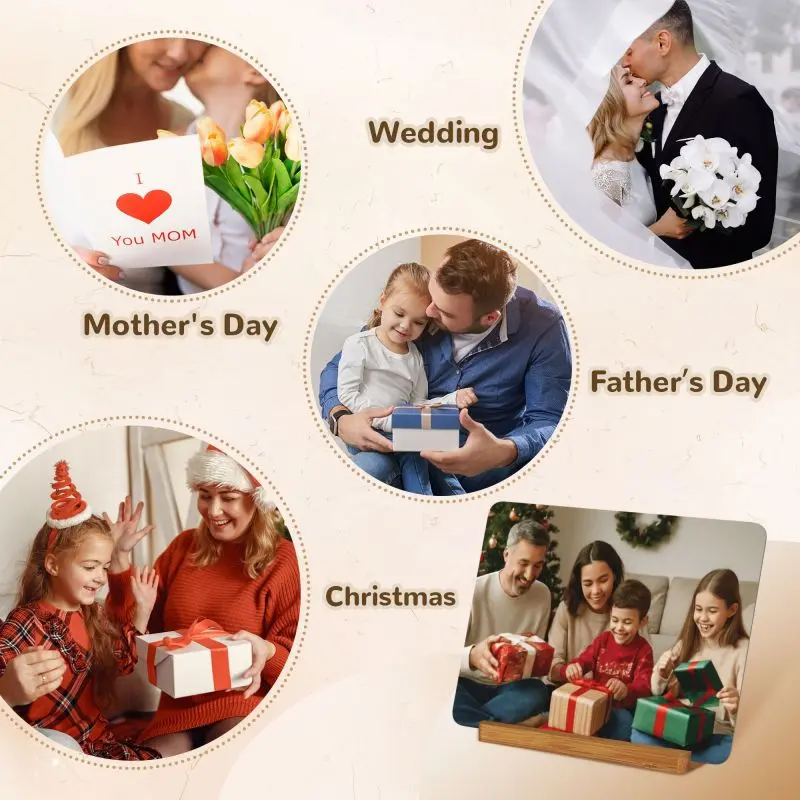 Card Customization:Metal Ornaments-Horizontal/Vertical, Precious Memories Pictures/Cartoon Characters Photos for Friend Family
