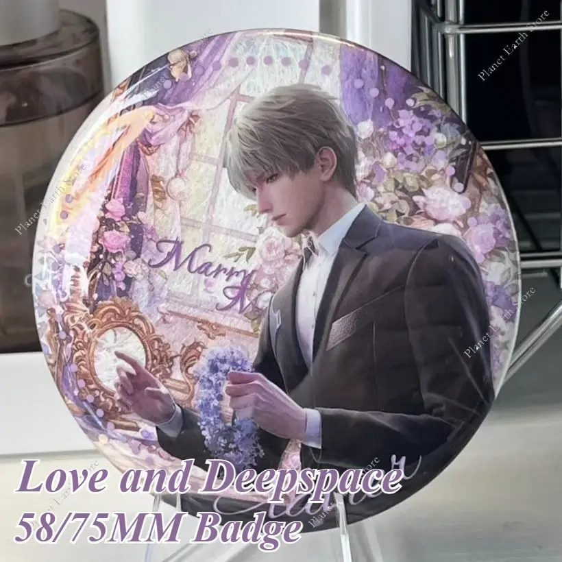 New Game Love & Deepspace Sylus Xavier Rafayel Zayne Homemade 58/75MM Anime Badges Emblem Brooch Cosplay Cartoon Fans Gifts
