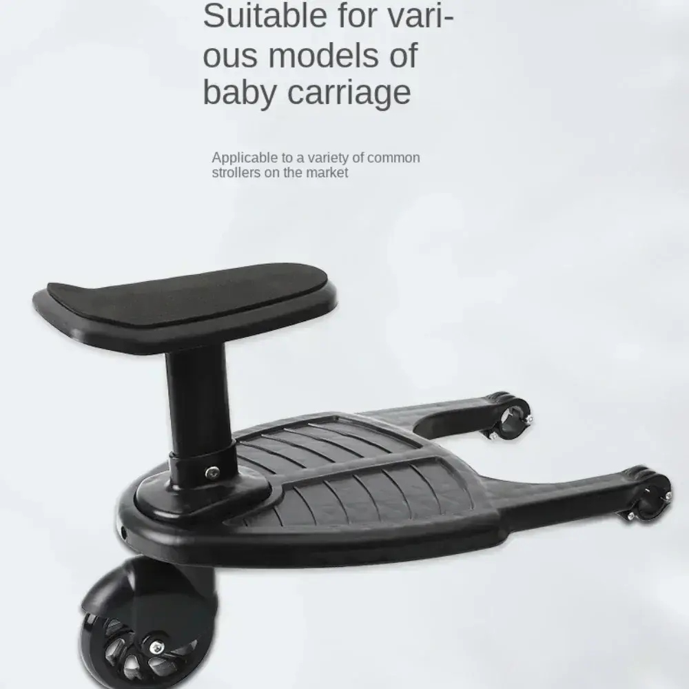 2 in 1 Universal Strollers Step Board Adapter with Seat Second Child Jogger Twins Scooter Baby Pram Hitchhiker Bumper Footboard