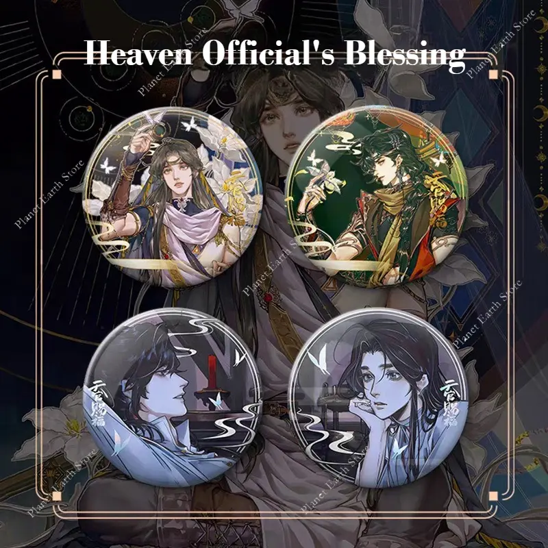 Heaven Official's Blessing:Tian Guan Ci Fu Hua Cheng Xie Lian Anime Cartoon 58/75MM Badge Emblem Brooch Cartoon Backpack Deco