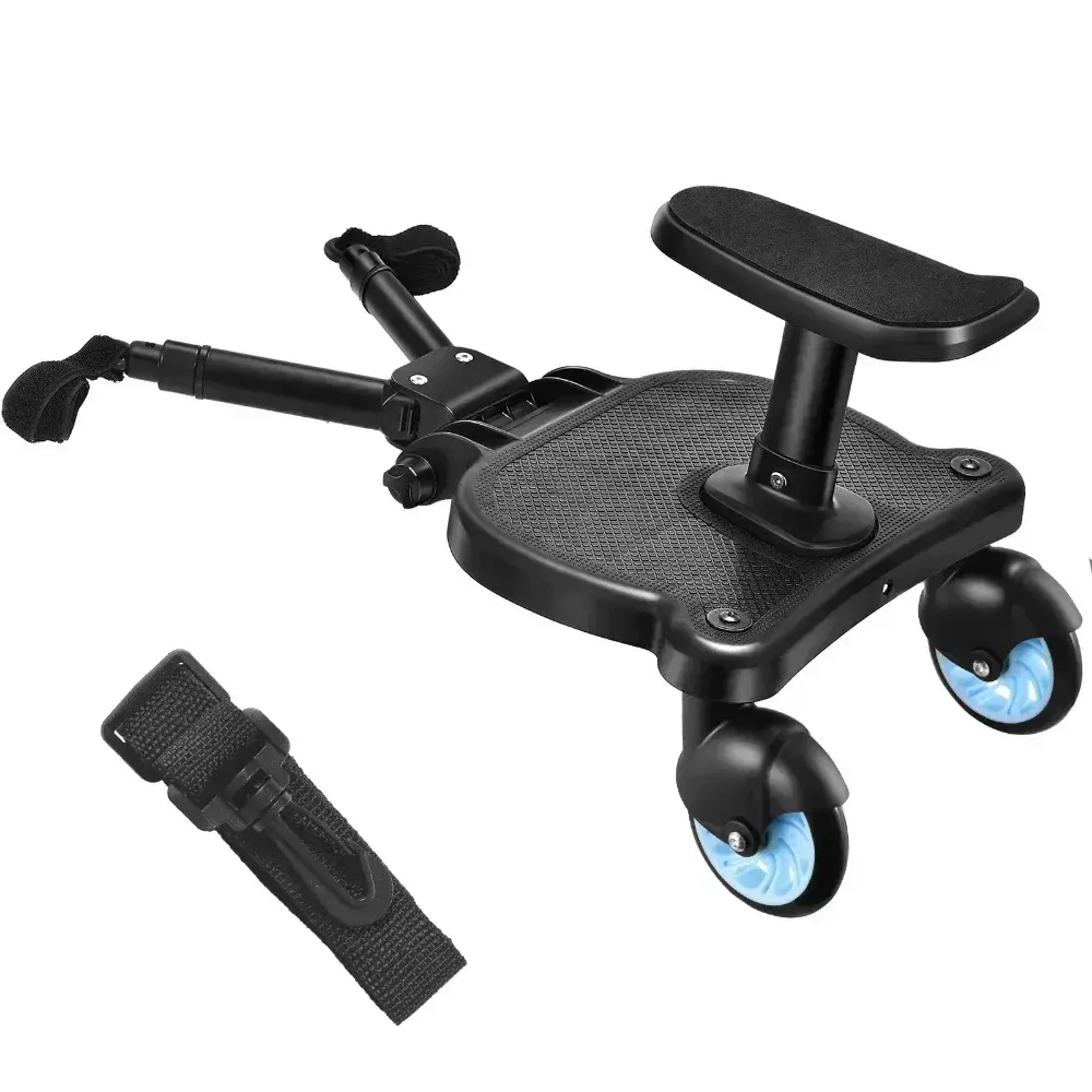 2 in 1 Universal Strollers Step Board Adapter with Seat Second Child Jogger Twins Scooter Baby Pram Hitchhiker Bumper Footboard