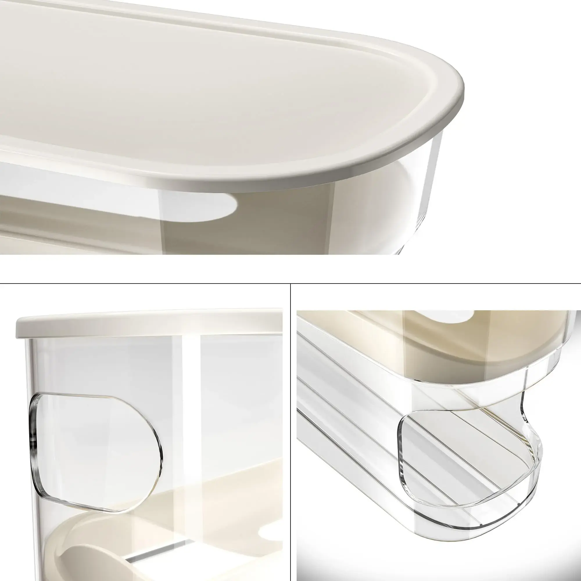 Egg Storage Box Automatic Scrolling Refrigerator Egg Holder Organizer Double Layer Egg Tray Drawer Box Case Storage Rack Holder