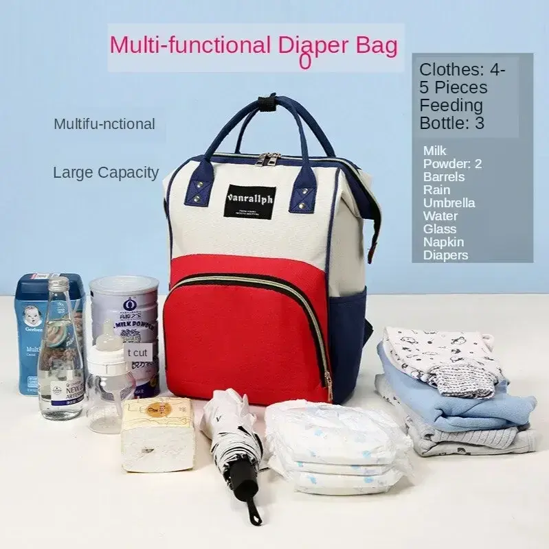 New Diaper Bag Mummy Backpack Large Capacity Bag Mom Baby Multi-function Waterproof Outdoor Travel Diaper Bags Baby Care 2025