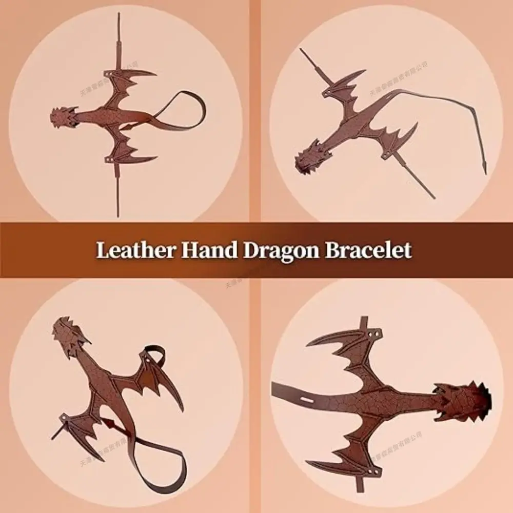 Game Love & Deepspace Sylus Qinche Cosplay Clothing Accessories Leather Hand Dragon Gloves Adjustable Hand Cuff Bracelets Toy