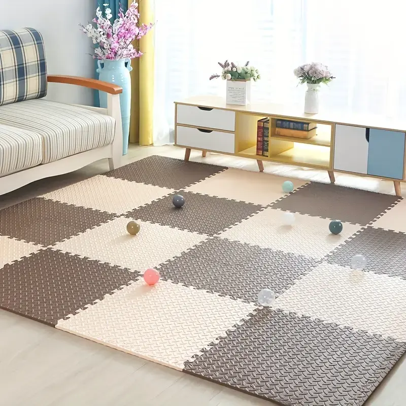 10Pcs 30*30*1CM Thicken Sports Gym Mat Protection EVA Leaf Grain Floor Mats Children Room Activities Mat Interlock Floor Carpet