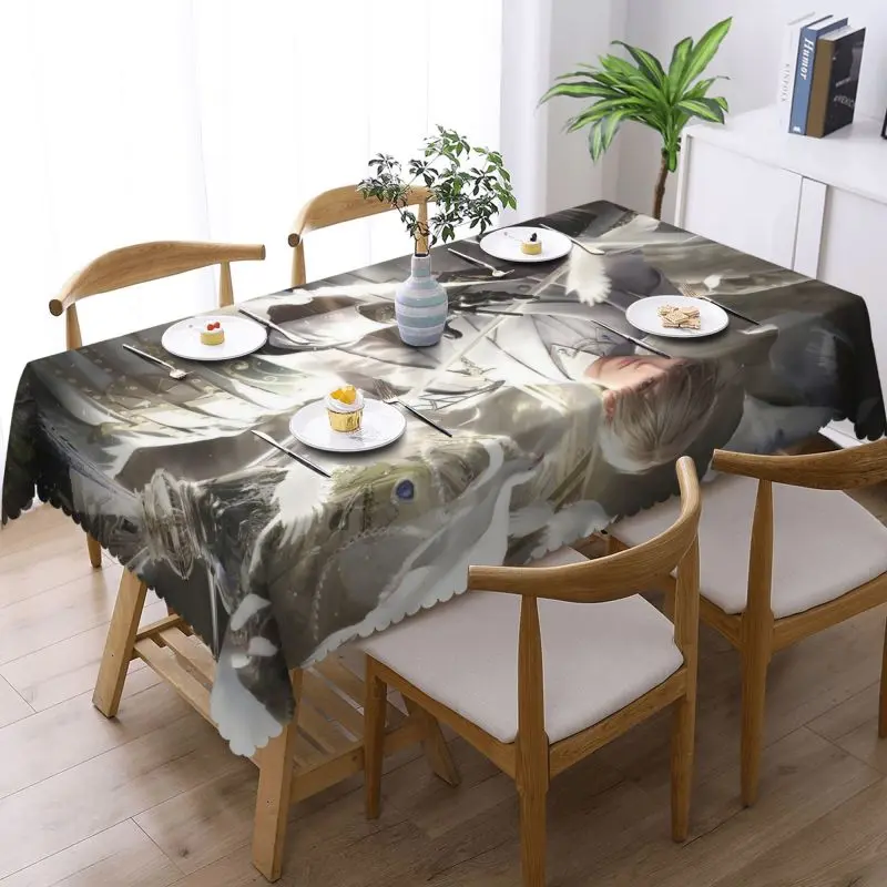 54x72in Custom Tablecloth: Printed square tablecloth, Personalized Table Cover for Wedding Party Dining Decor, Custom Tablecloth