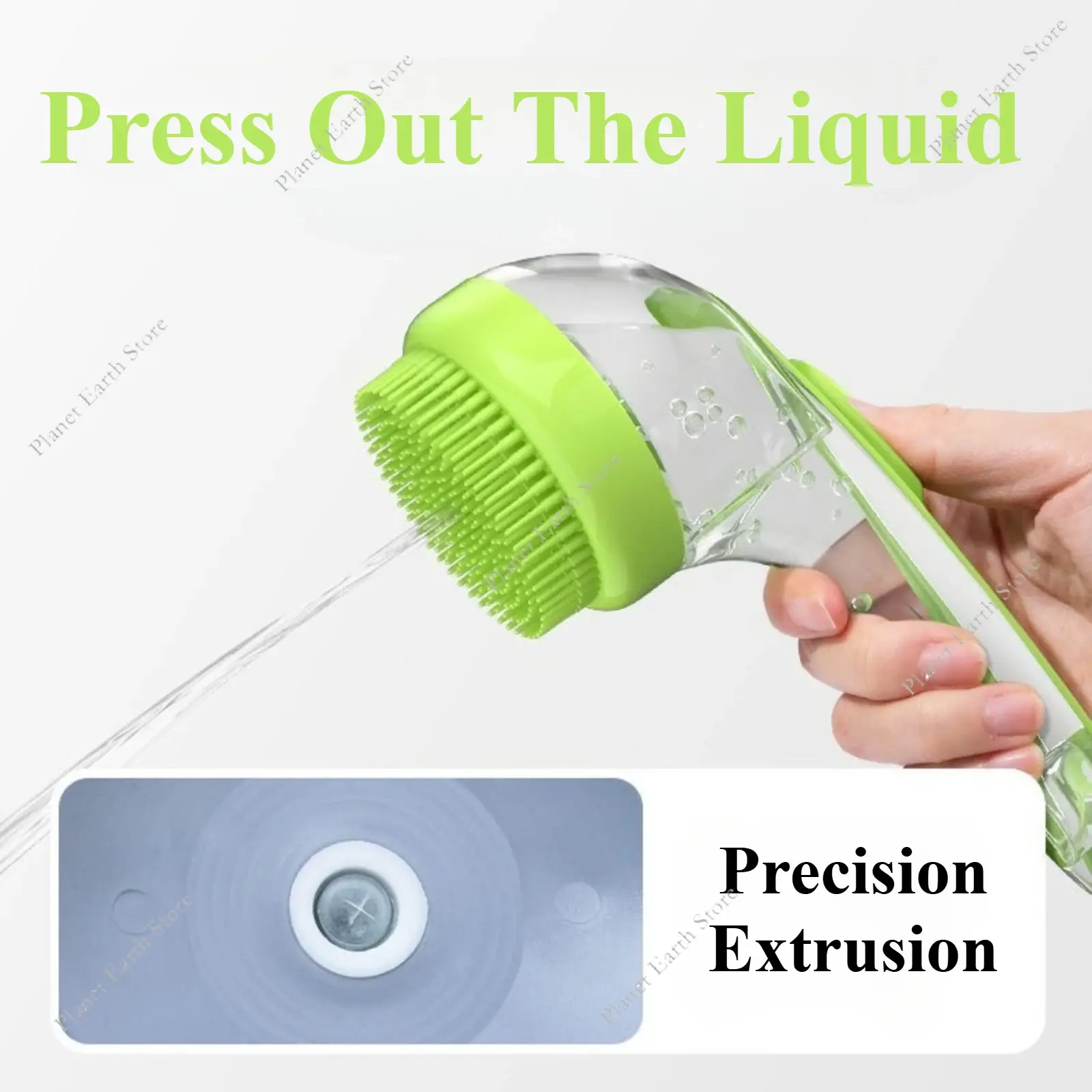 2-IN-1 Soft Silicone Long Handle Dog Cleaning Brush Pet Bath Brush Grooming Massage Shower Brush Built-in Shampoo Dispenser