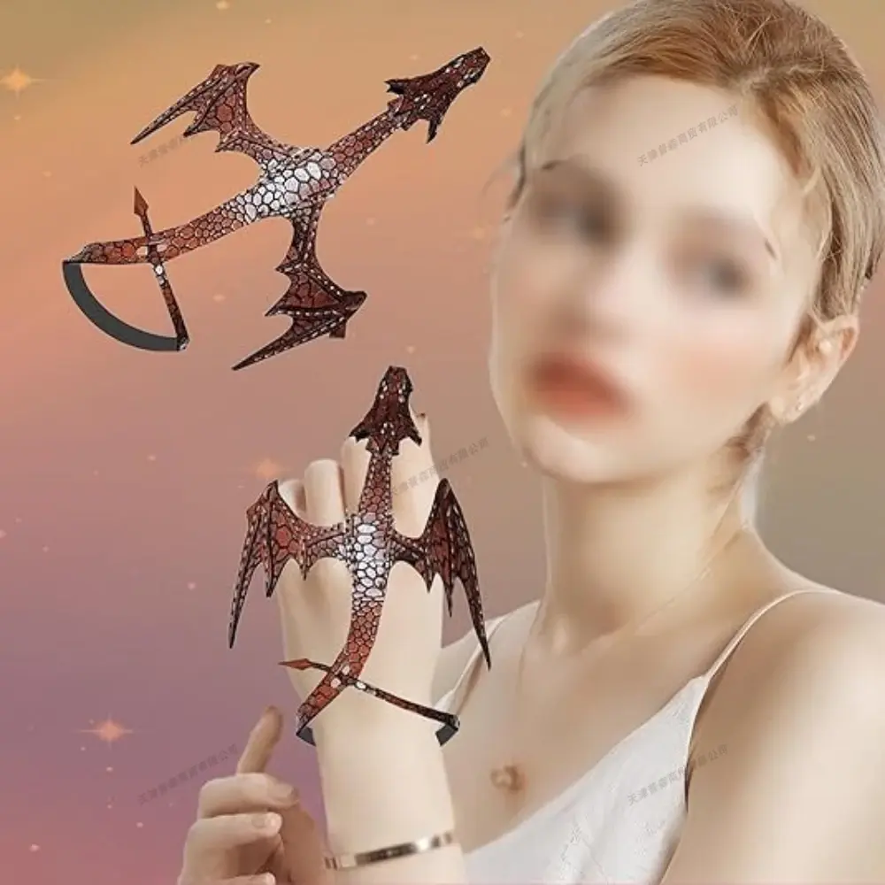 Game Love & Deepspace Sylus Qinche Cosplay Clothing Accessories Leather Hand Dragon Gloves Adjustable Hand Cuff Bracelets Toy