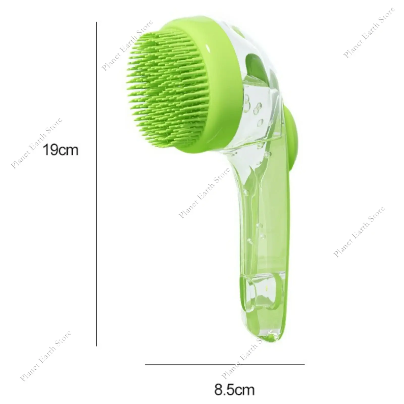 2-IN-1 Soft Silicone Long Handle Dog Cleaning Brush Pet Bath Brush Grooming Massage Shower Brush Built-in Shampoo Dispenser