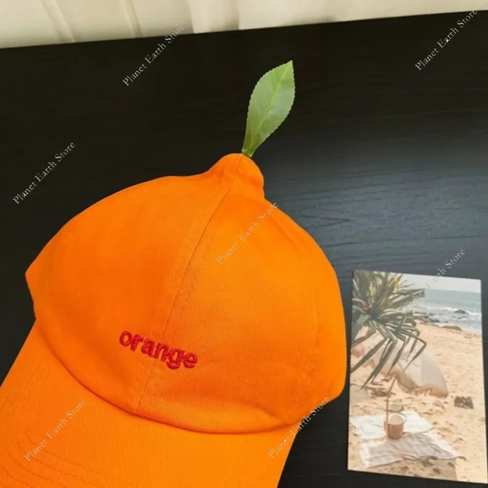 Funny Cute Little Orange Shape Design Baseball Caps - 54-58CM Adjustable Sun Protection Cap Versatile Personality Niche Fun Gift