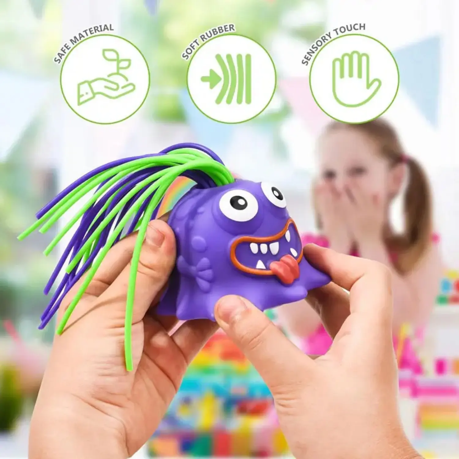 Creative Novelty Funny Hair Pulling Will Be Screaming Little Monster Toys Children and Adult Decompression Relaxation Toy