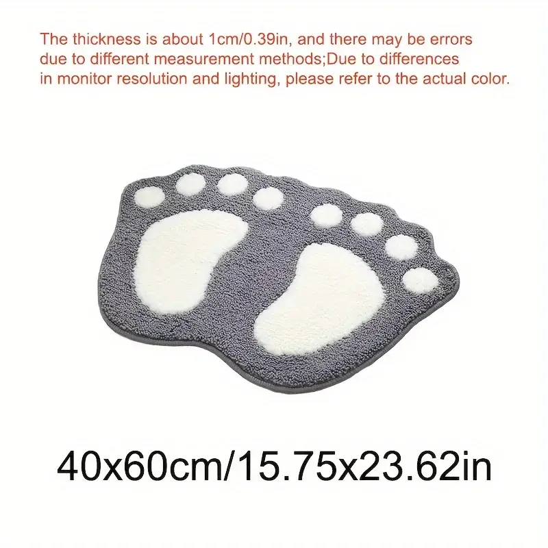 Cute Footprints Big Feet Bath Mats Pads Cartoon Style Toilet Non-slip Rug for Bathroom Carpet Bath Mats Foot Print Rug
