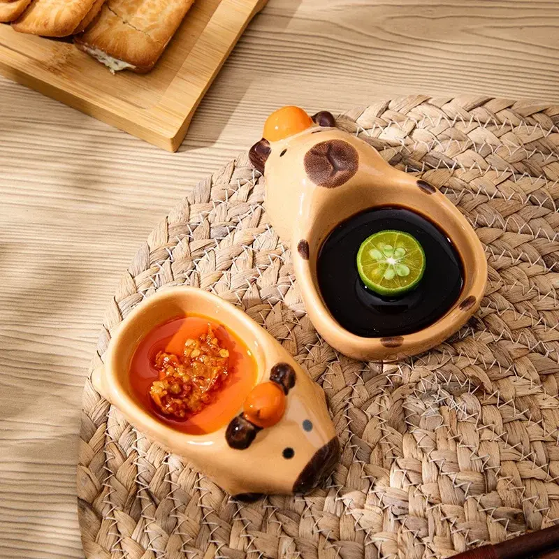 Cute Ceramic Dipping Sauce Bowls Mini Condiment Dishes Ceramic Dipping Bowls  for Condiments Tableware for Dining Kitchen Decor