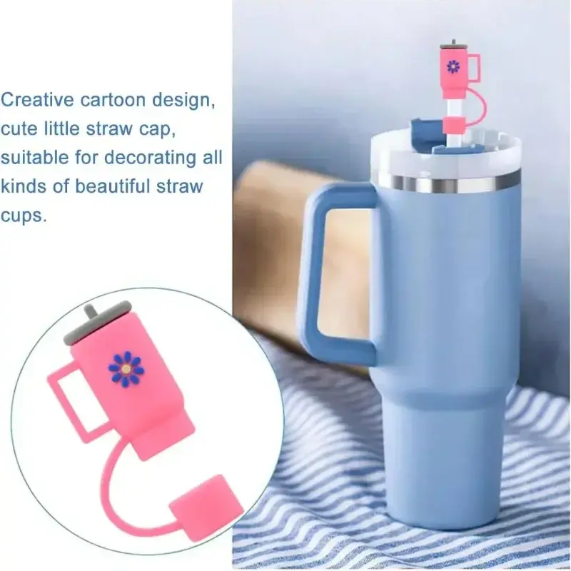 Straw Cover for Stanley Cup for Stanley 30 & 40 Oz Silicone Straw Cover Dust Plug Cute Cup Decoration Accessories