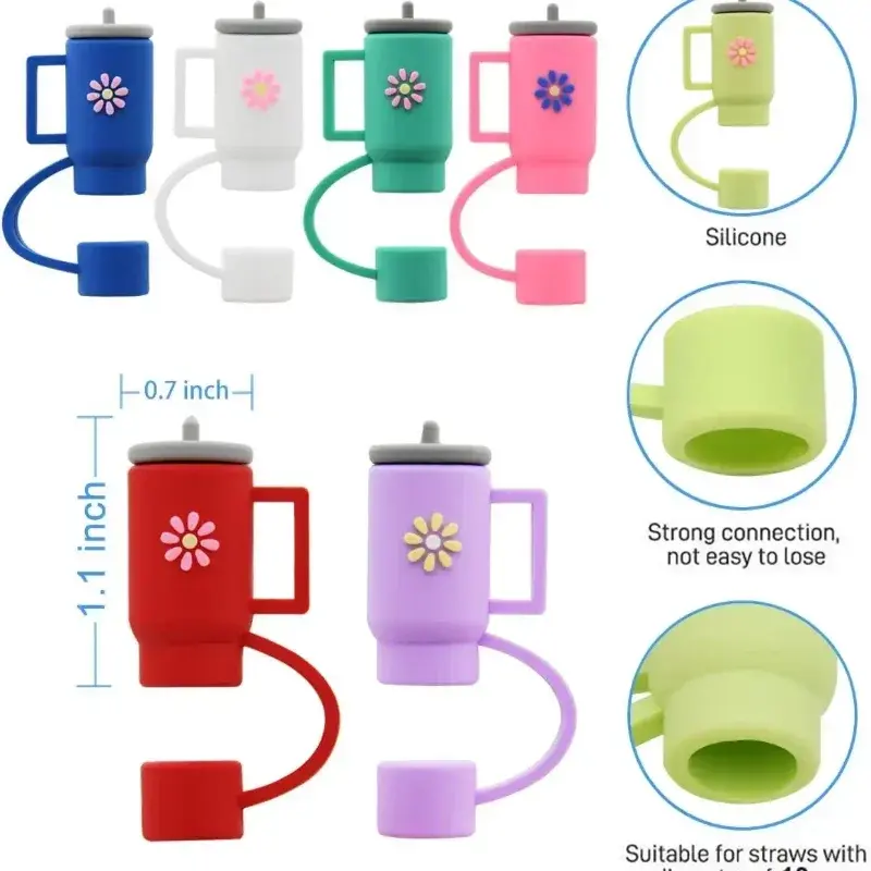 Straw Cover for Stanley Cup for Stanley 30 & 40 Oz Silicone Straw Cover Dust Plug Cute Cup Decoration Accessories