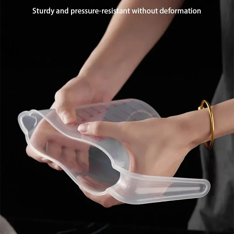 250-1500 Ml Plastic Transparent Graduated Measures Cup Household Kitchen Baking Measuring Tool Set Handle Design Cups