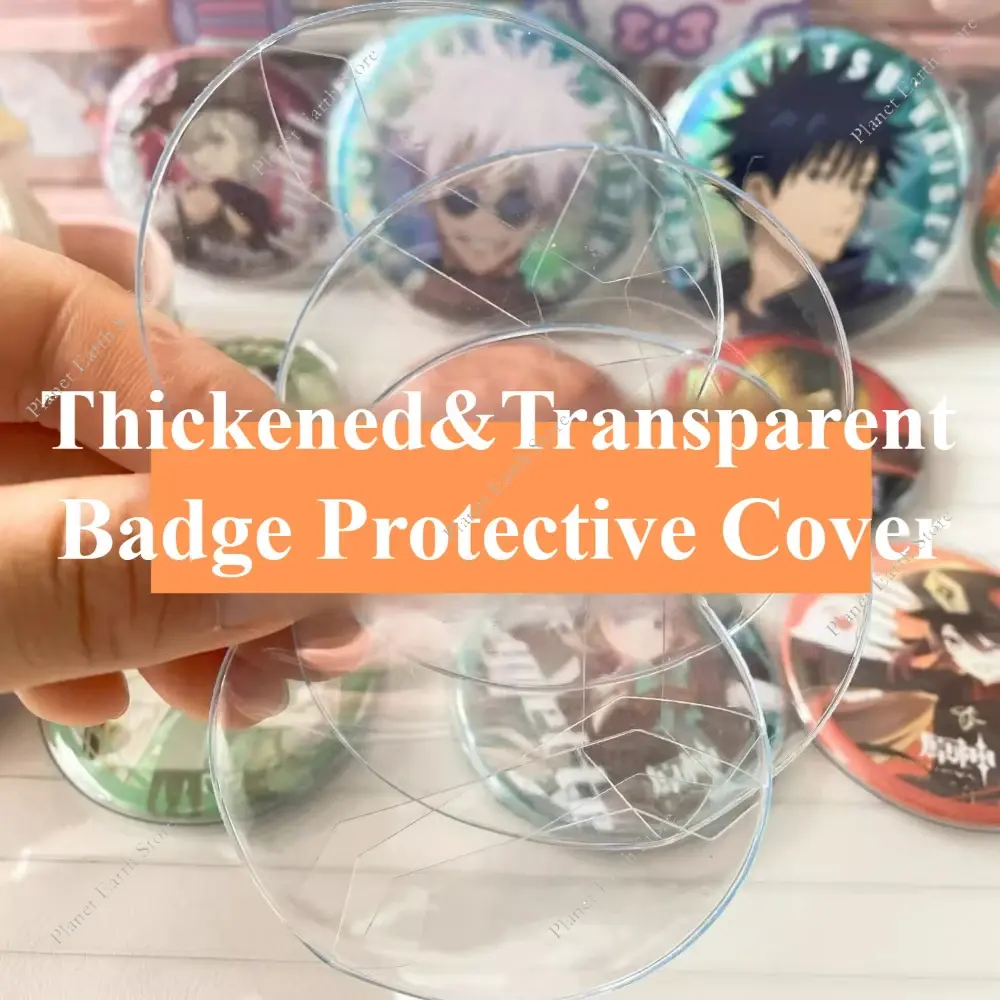 10/20Pcs 58-75MM Transparent Round Badge Protective Case Clear Pins Badge Display Sleeve Anime Badge Display Bag Protector Cover