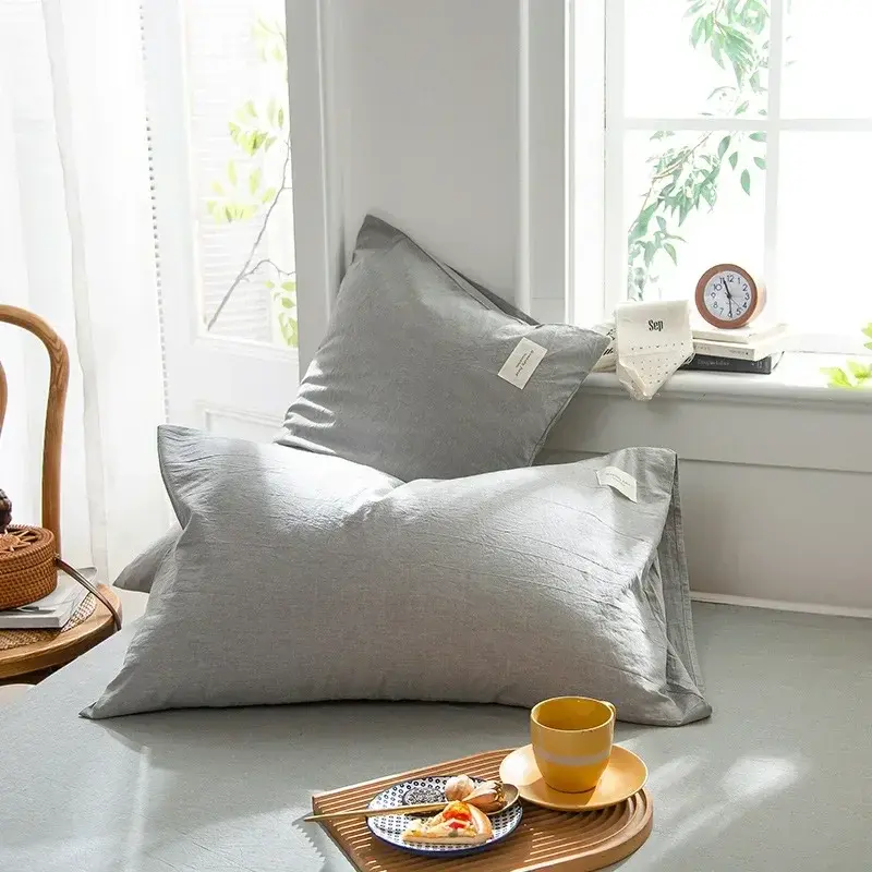 New 1Pc Solid Color Plaid Printed Pillowcase Soft Cotton Throw Pillows Covers Sofa Bed Home Decor Throw Pillow Cover