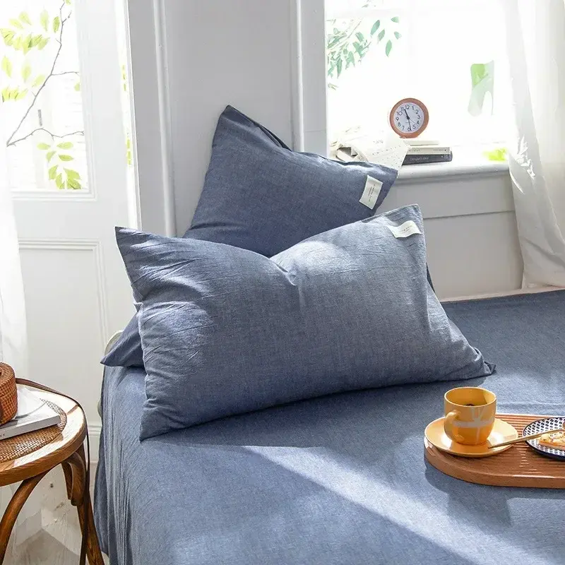 New 1Pc Solid Color Plaid Printed Pillowcase Soft Cotton Throw Pillows Covers Sofa Bed Home Decor Throw Pillow Cover
