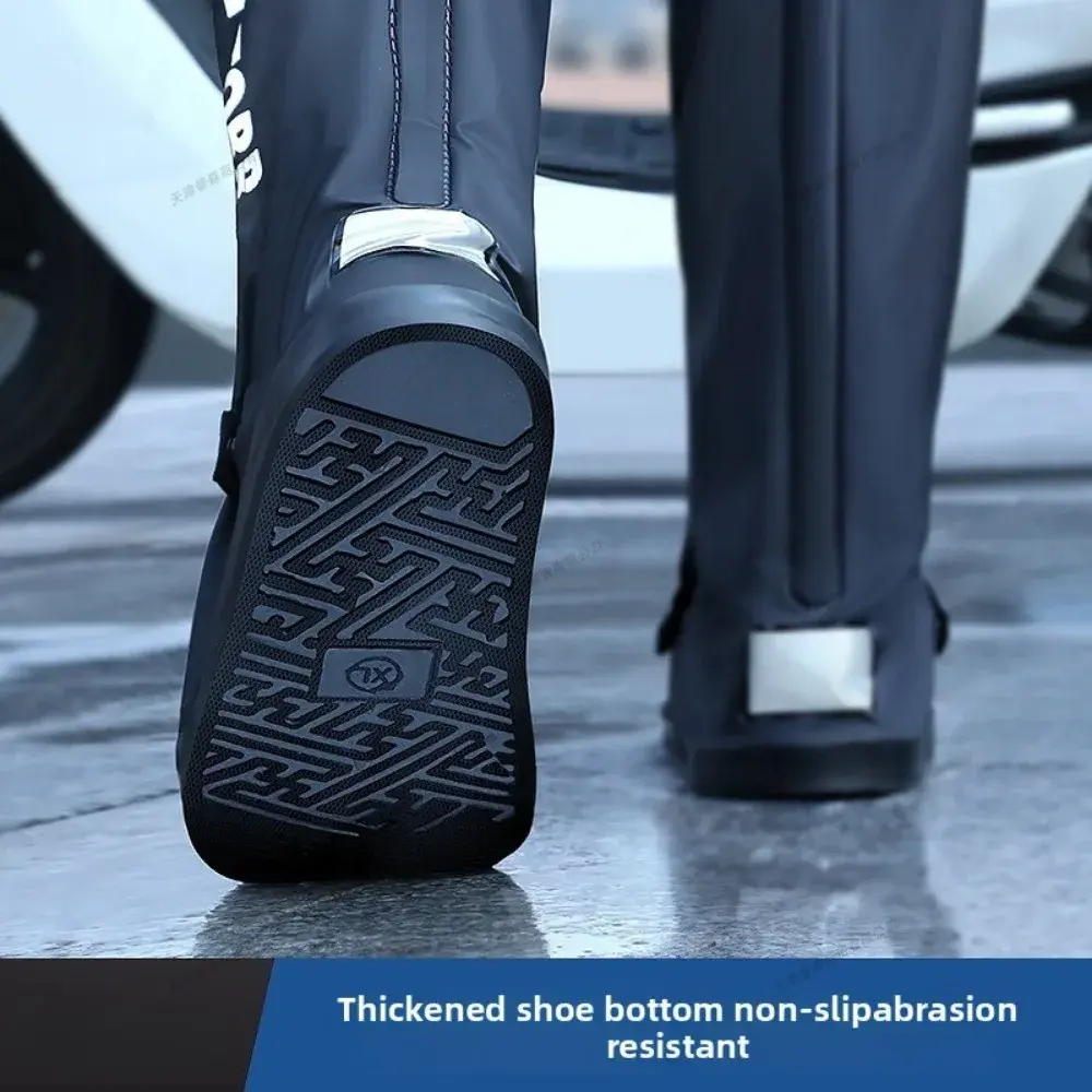 Waterproof Rain Boot Shoe Cover High Tube Motorcycle Rain Shoe Covers Rainproof Shoes Cover Suitable for Traveling Riding Hiking