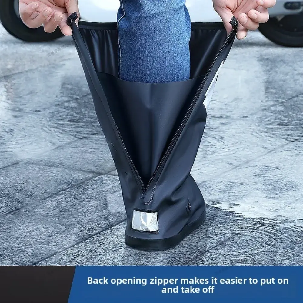 Waterproof Rain Boot Shoe Cover High Tube Motorcycle Rain Shoe Covers Rainproof Shoes Cover Suitable for Traveling Riding Hiking