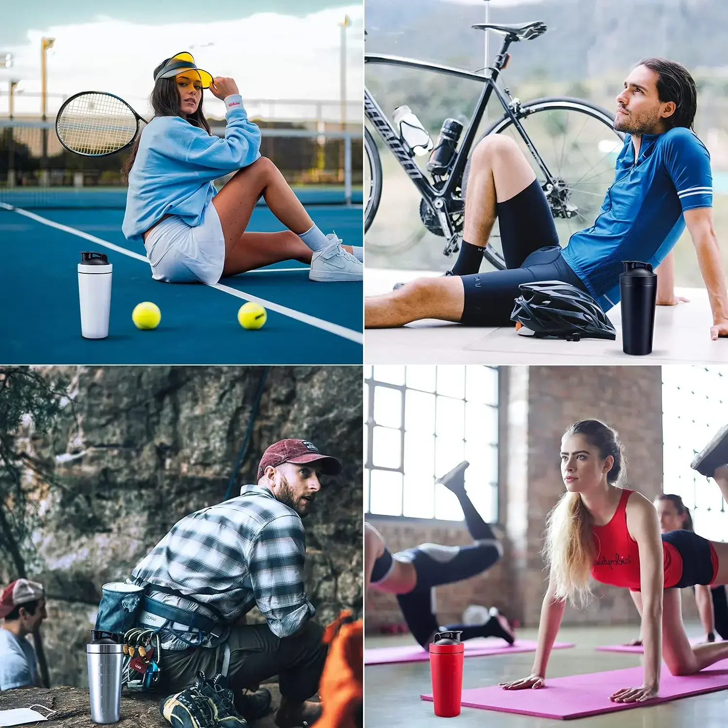 Stainless Steel Protein Shaker Cup Portable Fitness Sports Mug Nutrition Shakers Cup Water Bottles Water Cup Shakers Cup