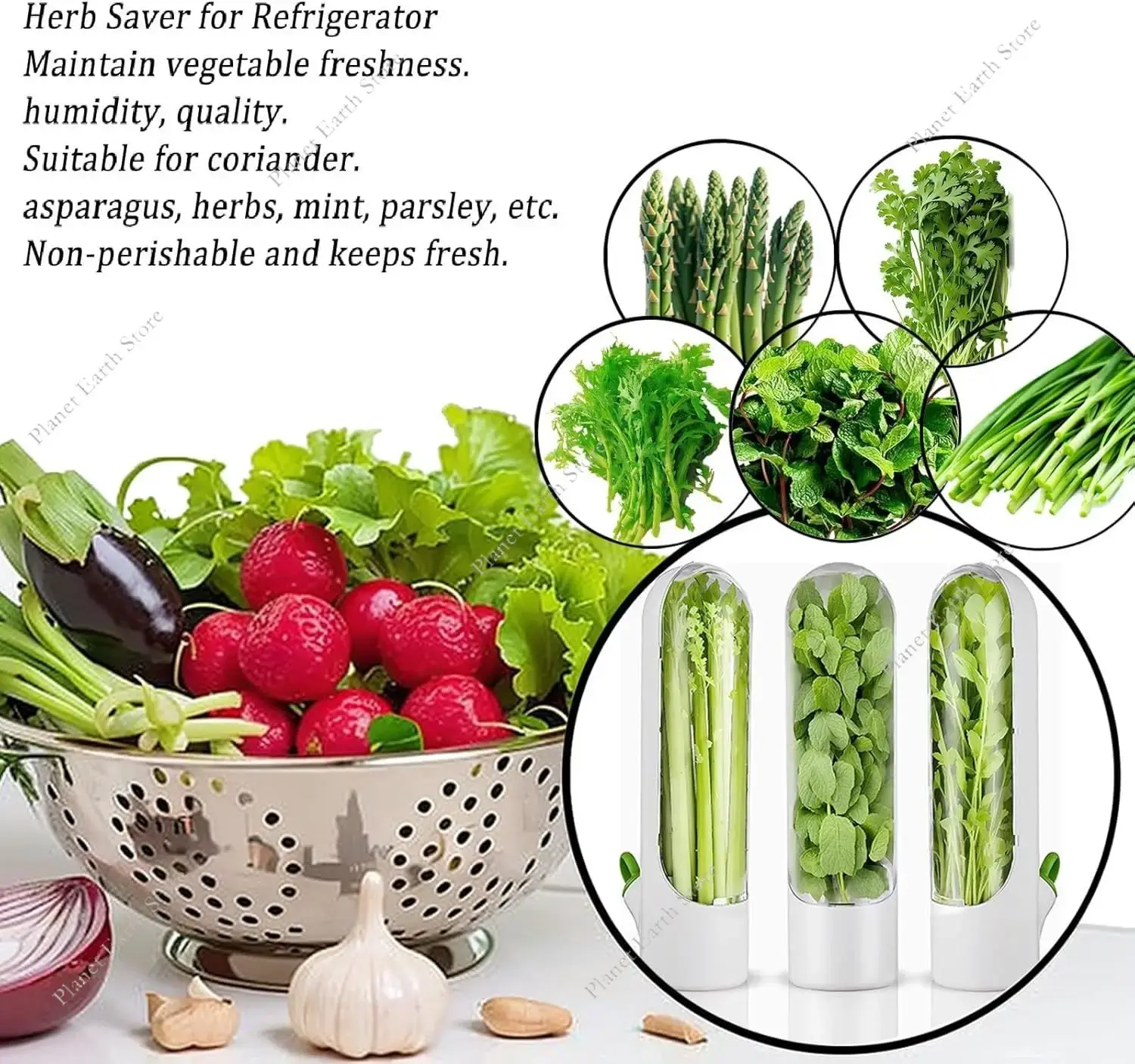 1/2/3Pcs Herb Saver for Refrigerator Herb Saver Pod Vegetable Preservation Bottle Fresh Herb Keeper Keeps Greens Fresh