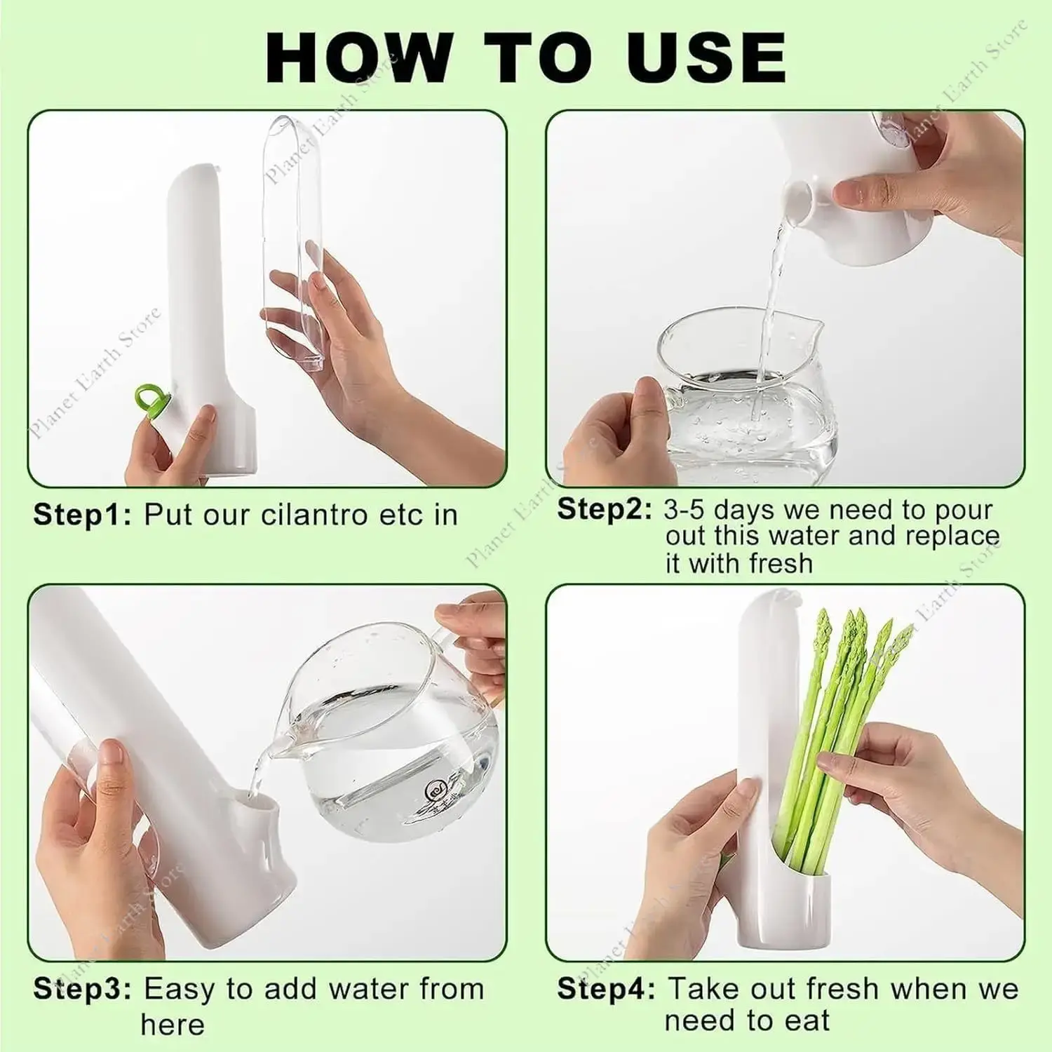 1/2/3Pcs Herb Saver for Refrigerator Herb Saver Pod Vegetable Preservation Bottle Fresh Herb Keeper Keeps Greens Fresh