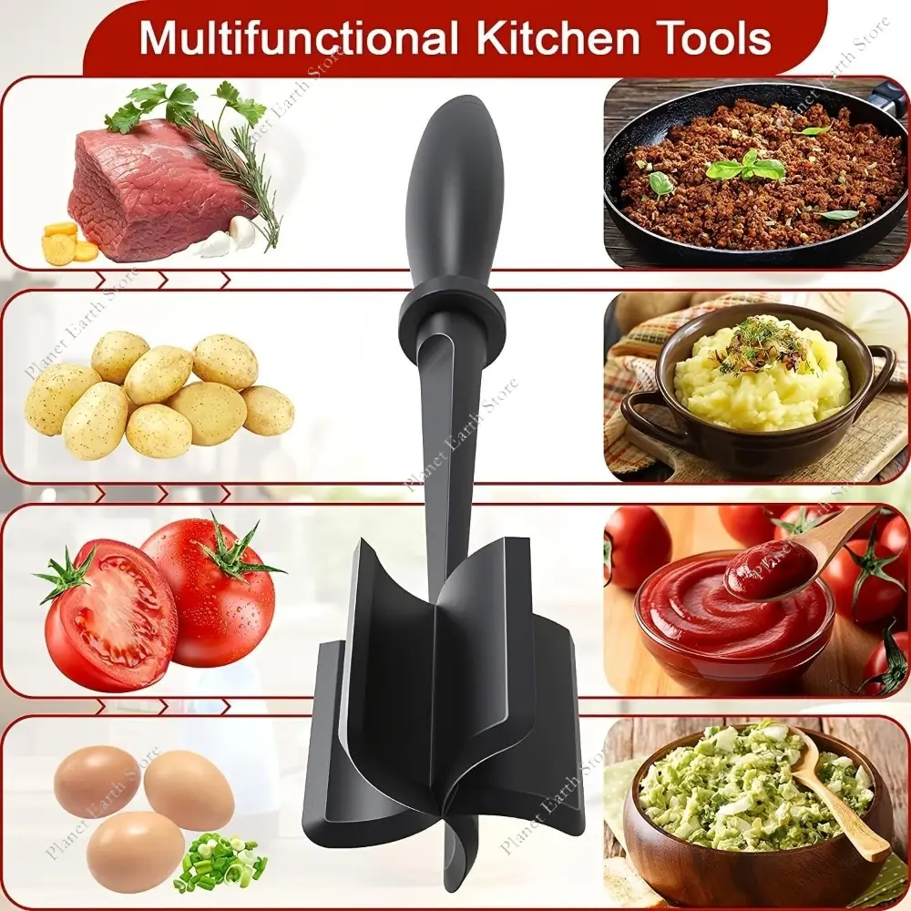 Kitchen Meat Chopper Ground Beef Masher Mixing Multifunctional Meat Masher Potato Masher Hamburger Chopper Kitchen Tool 1/2Pcs