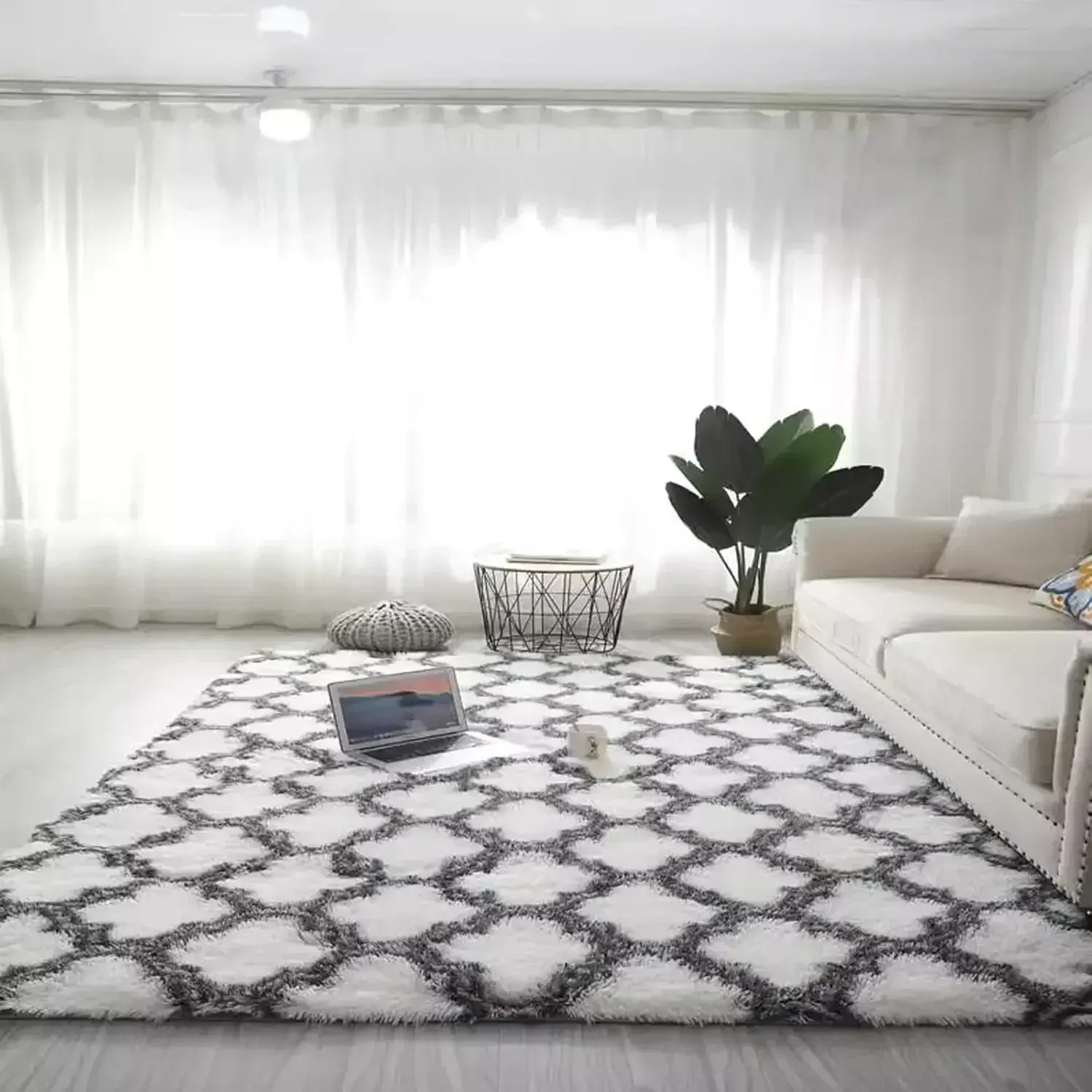Plush Carpet Living Room Decoration Children Bedroom Carpet Fluffy Mat for Hallway Rugs Bed Room Floor Fluffy Mats Plaid Carpet
