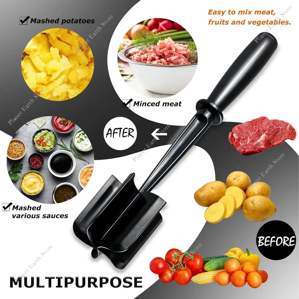 Kitchen Meat Chopper Ground Beef Masher Mixing Multifunctional Meat Masher Potato Masher Hamburger Chopper Kitchen Tool 1/2Pcs