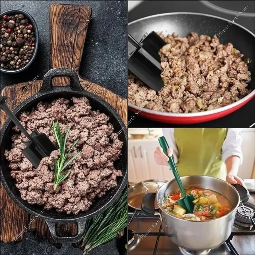 Kitchen Meat Chopper Ground Beef Masher Mixing Multifunctional Meat Masher Potato Masher Hamburger Chopper Kitchen Tool 1/2Pcs
