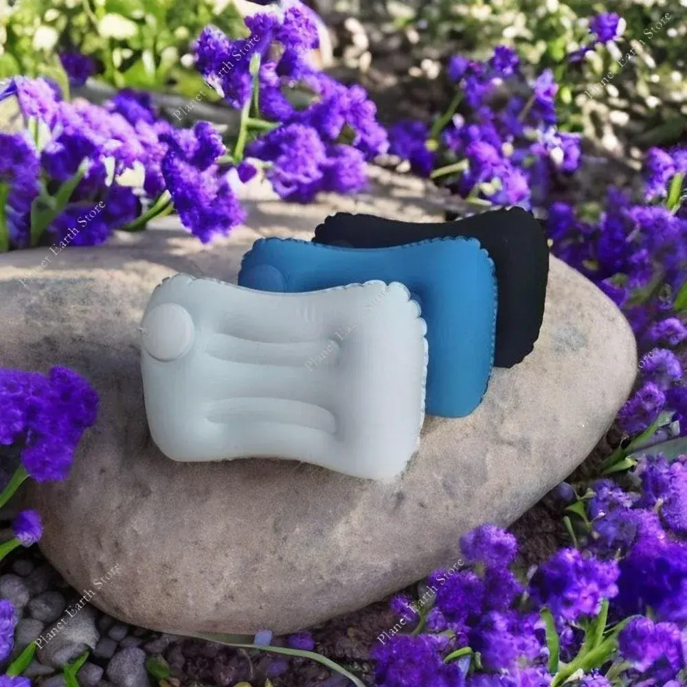 1Pc Camping Inflatable Pillow Camping Pillow for Sleeping-Press To Inflate Suitable for Neck and Waist Support Camping Equipment