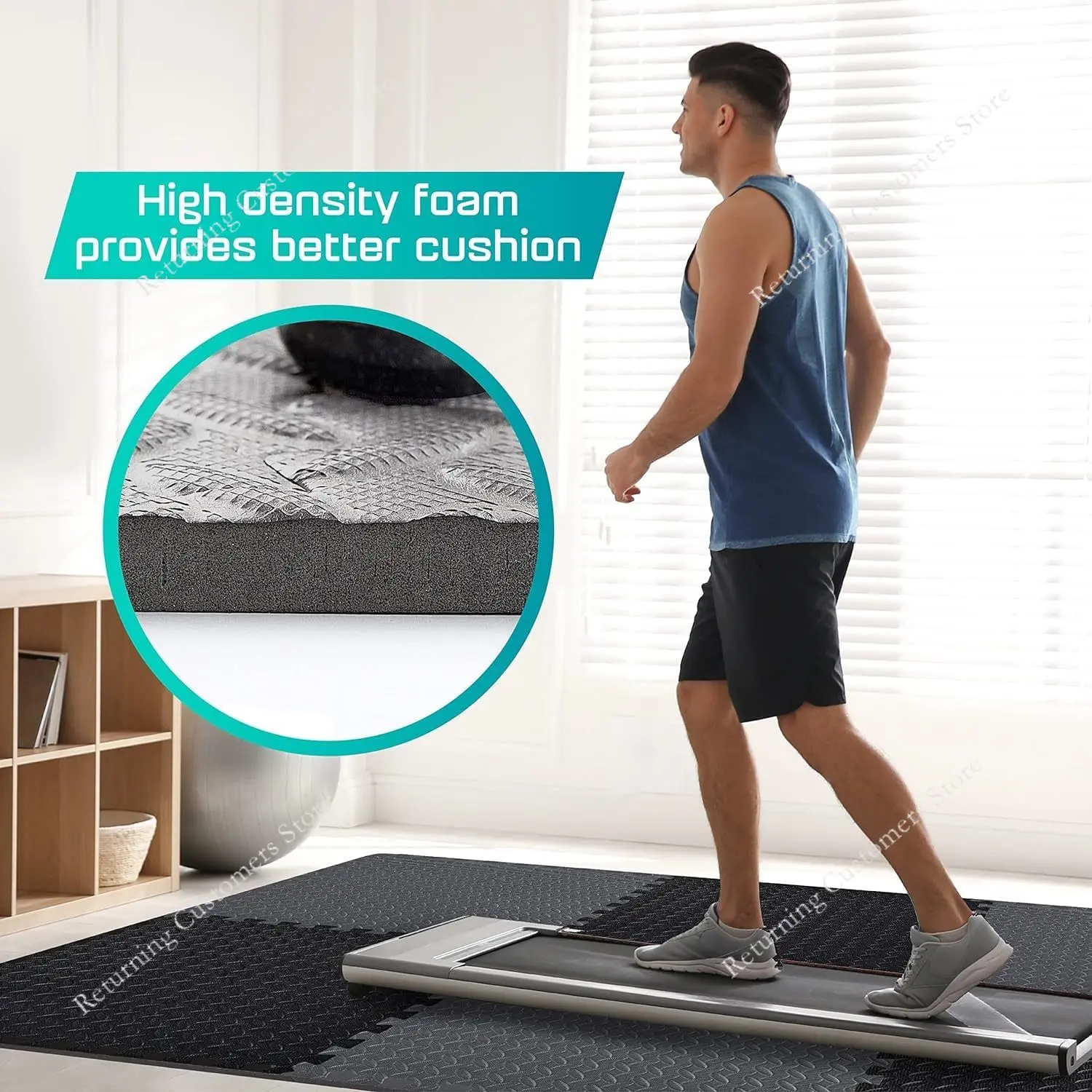 30*30*1CM EVA Interlocking Foam Floor Tiles Puzzle Fitness Mat Carpets for Living Room Home Non-Slip Gym Equipment Mat 12Pcs