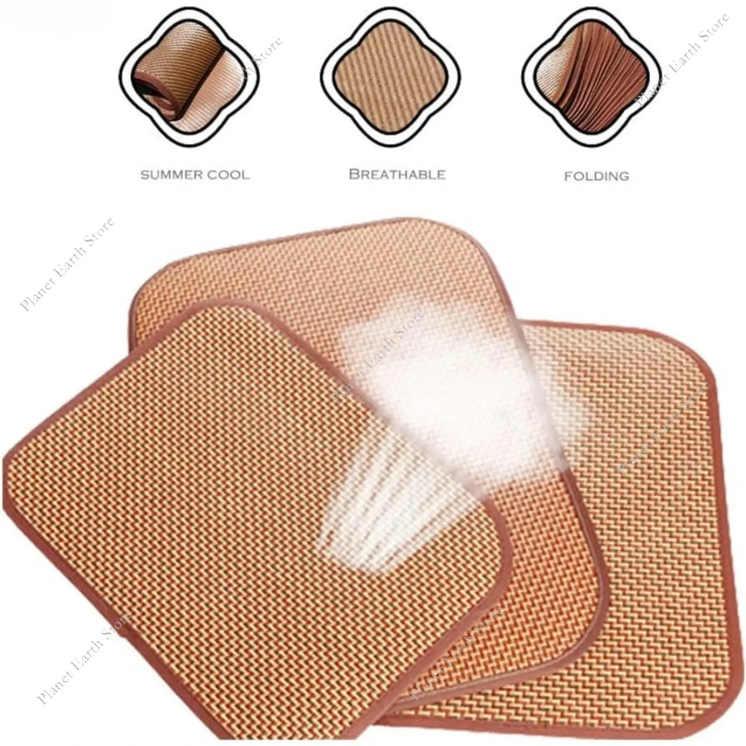 Cat/Dog Cooling Mat Self Cool Pad Seats Pet Sleeping Mat Breathable Natural Bamboo Rattan Rest Mat for Floor Crate Kennel Travel