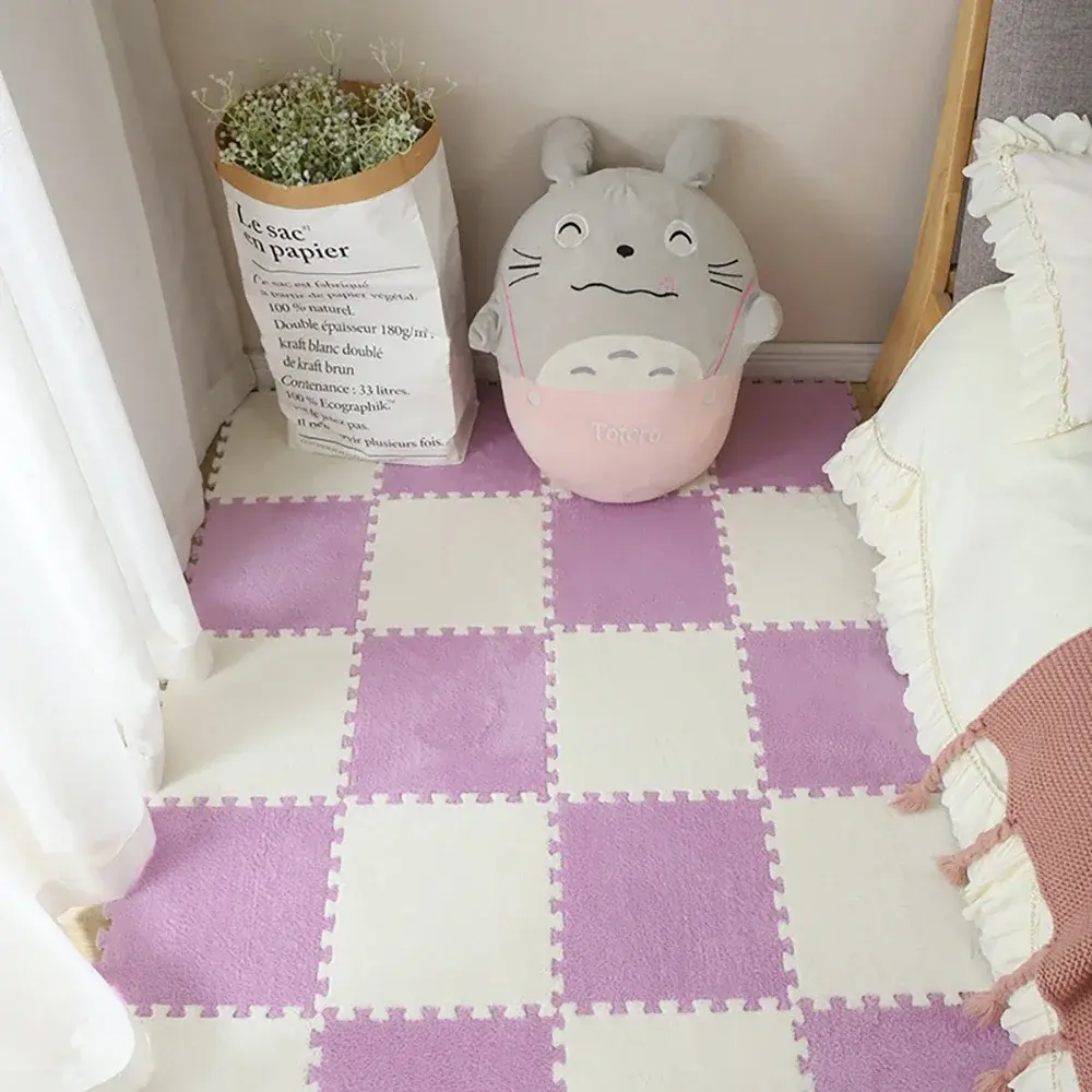 Soft Plush Children's Mat Baby Toys Eva Foam Puzzle Carpet Warm Children Play Mats Interlocking Rugs Infant Carpet 30*30*1cm