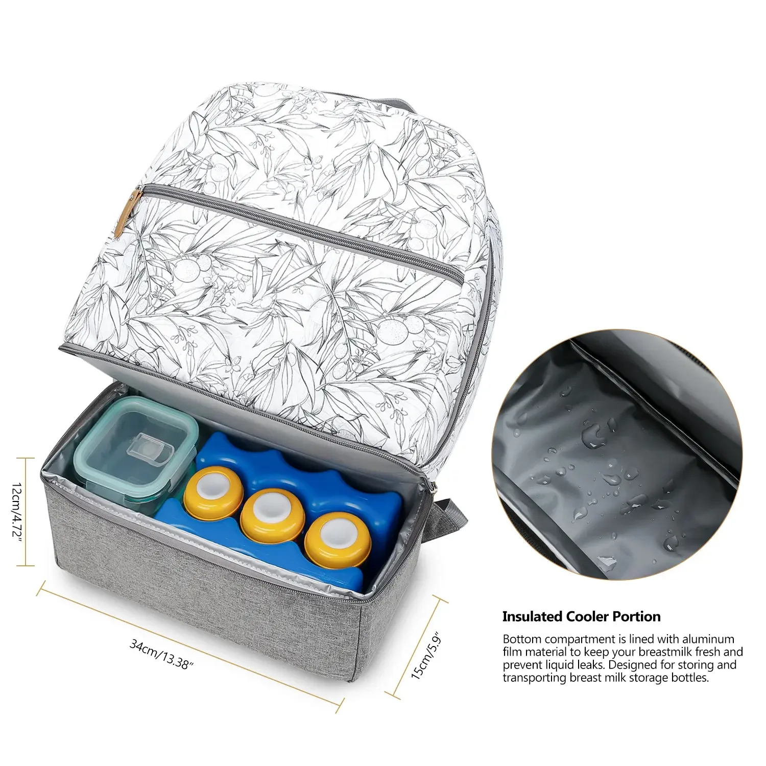 Mommy Bag Compartment Waterproof Nappy Backpack Convenient Baby Nursing Bags Breast Pump Bag Cooler Compartment Backpack