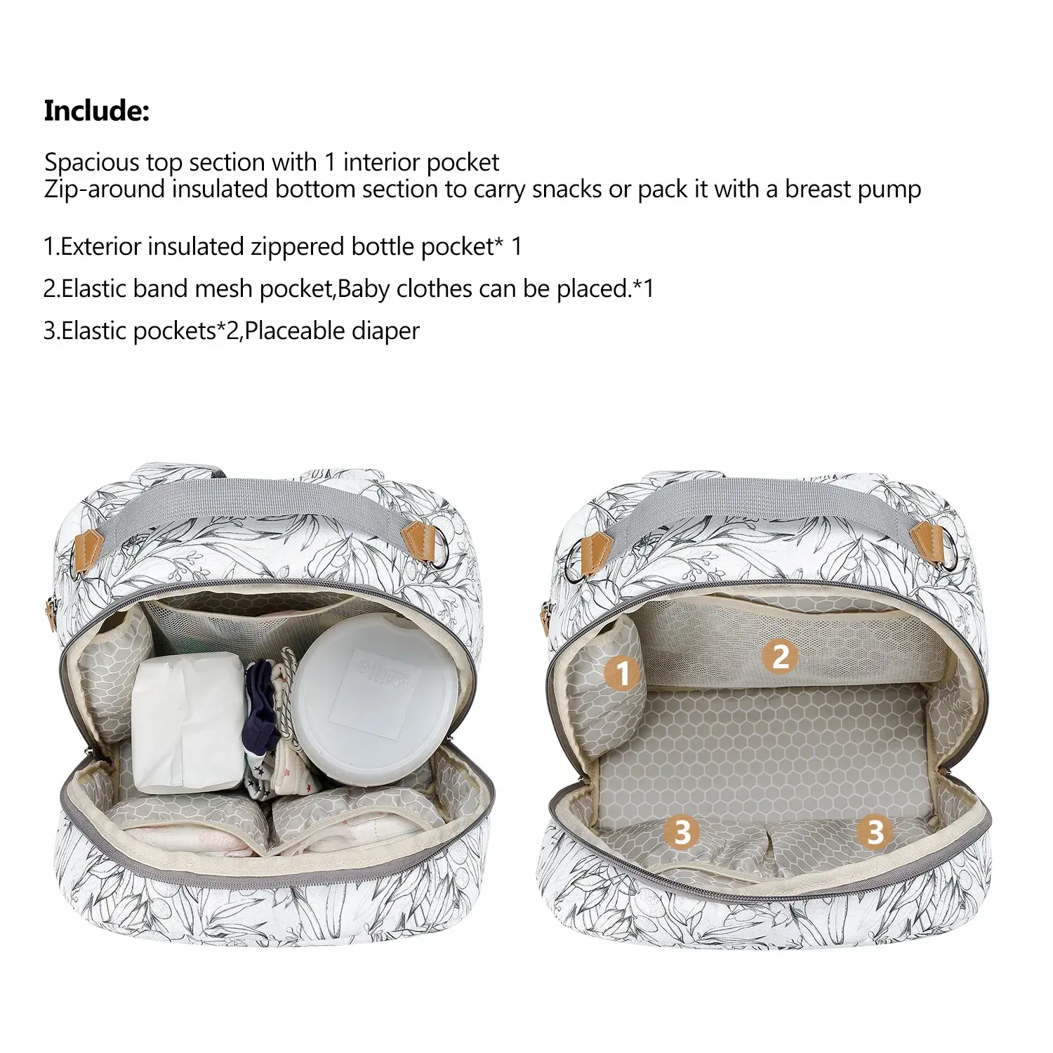 Mommy Bag Compartment Waterproof Nappy Backpack Convenient Baby Nursing Bags Breast Pump Bag Cooler Compartment Backpack